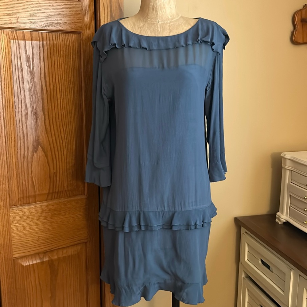 Adorable smoky blue banana republic dress size 8.